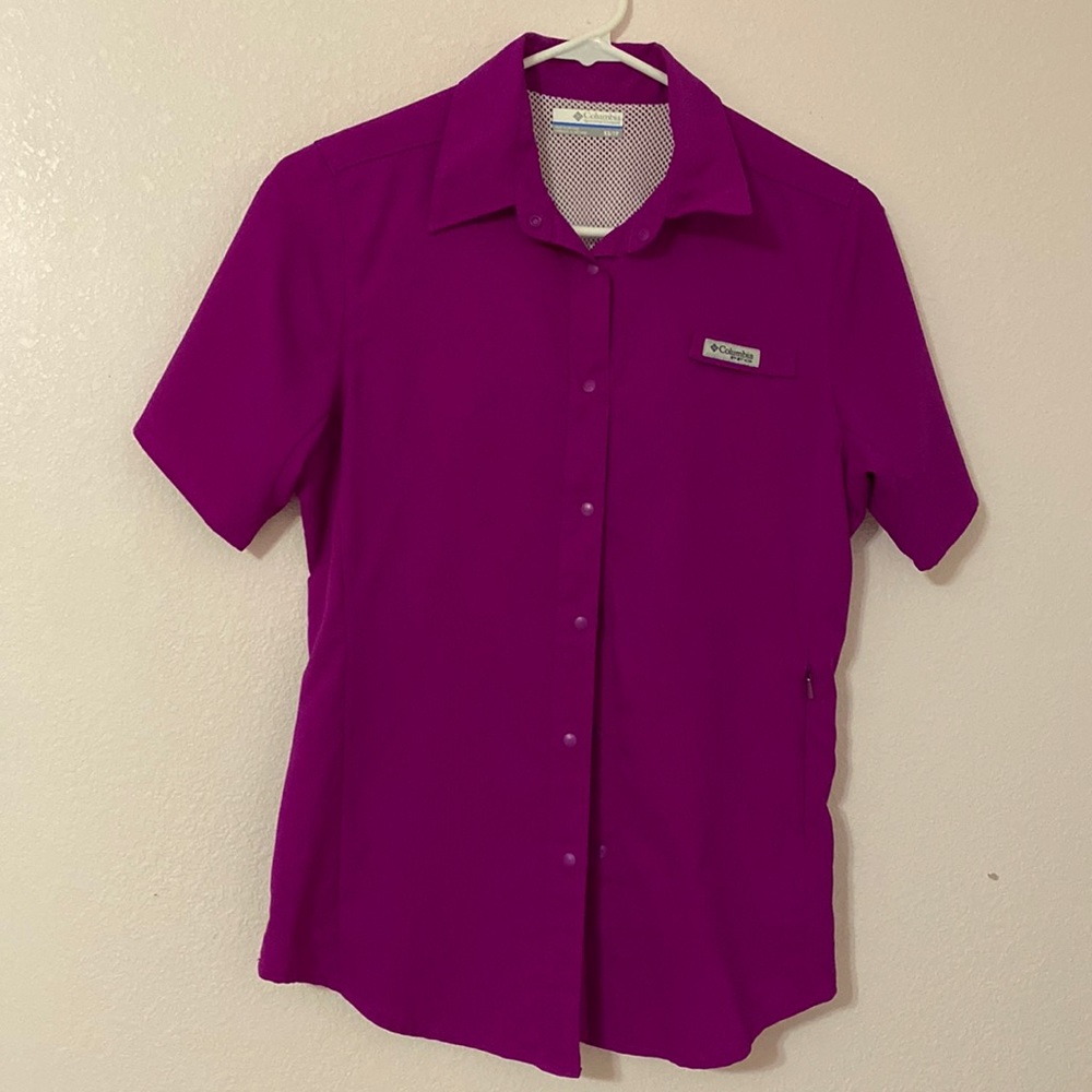 Columbia fuchsia button-down,